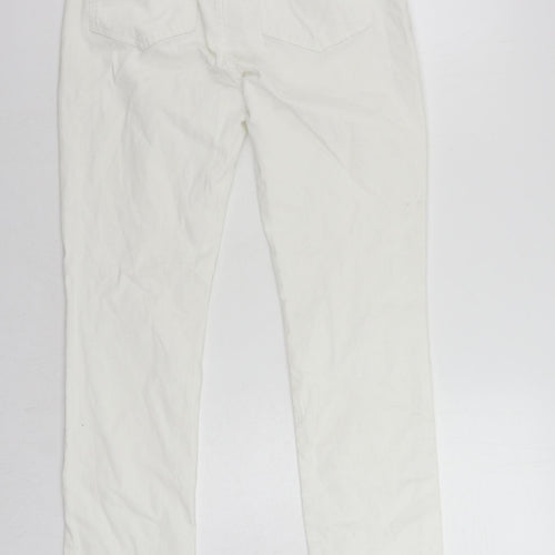 Boden Womens White Cotton Straight Jeans Size 12 L30 in Regular Zip