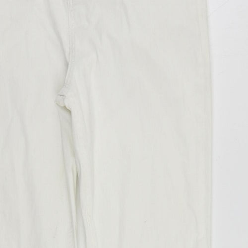 Boden Womens White Cotton Straight Jeans Size 12 L30 in Regular Zip