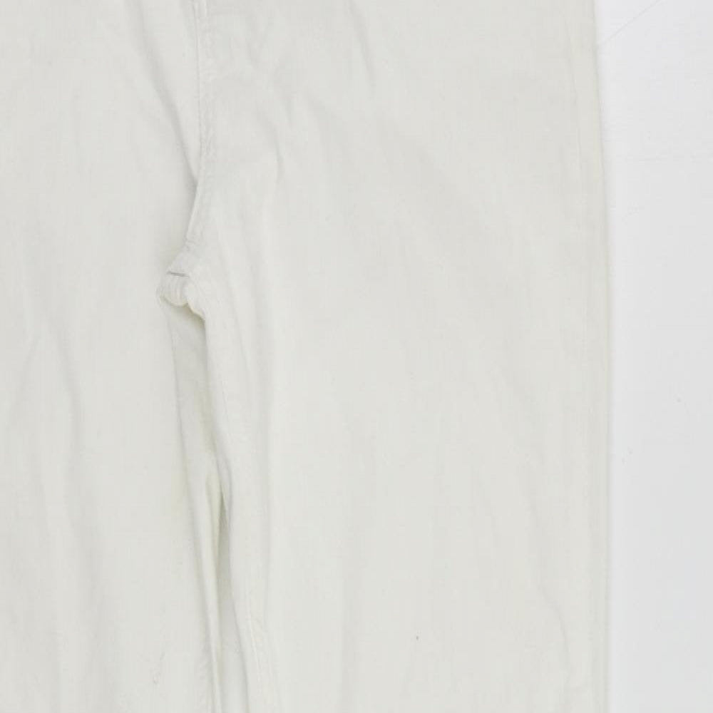 Boden Womens White Cotton Straight Jeans Size 12 L30 in Regular Zip