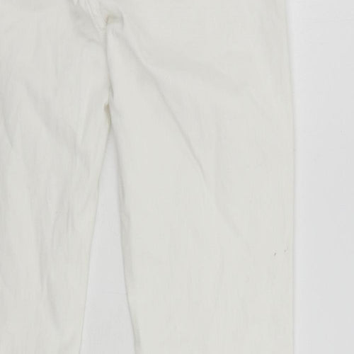 Boden Womens White Cotton Straight Jeans Size 12 L30 in Regular Zip