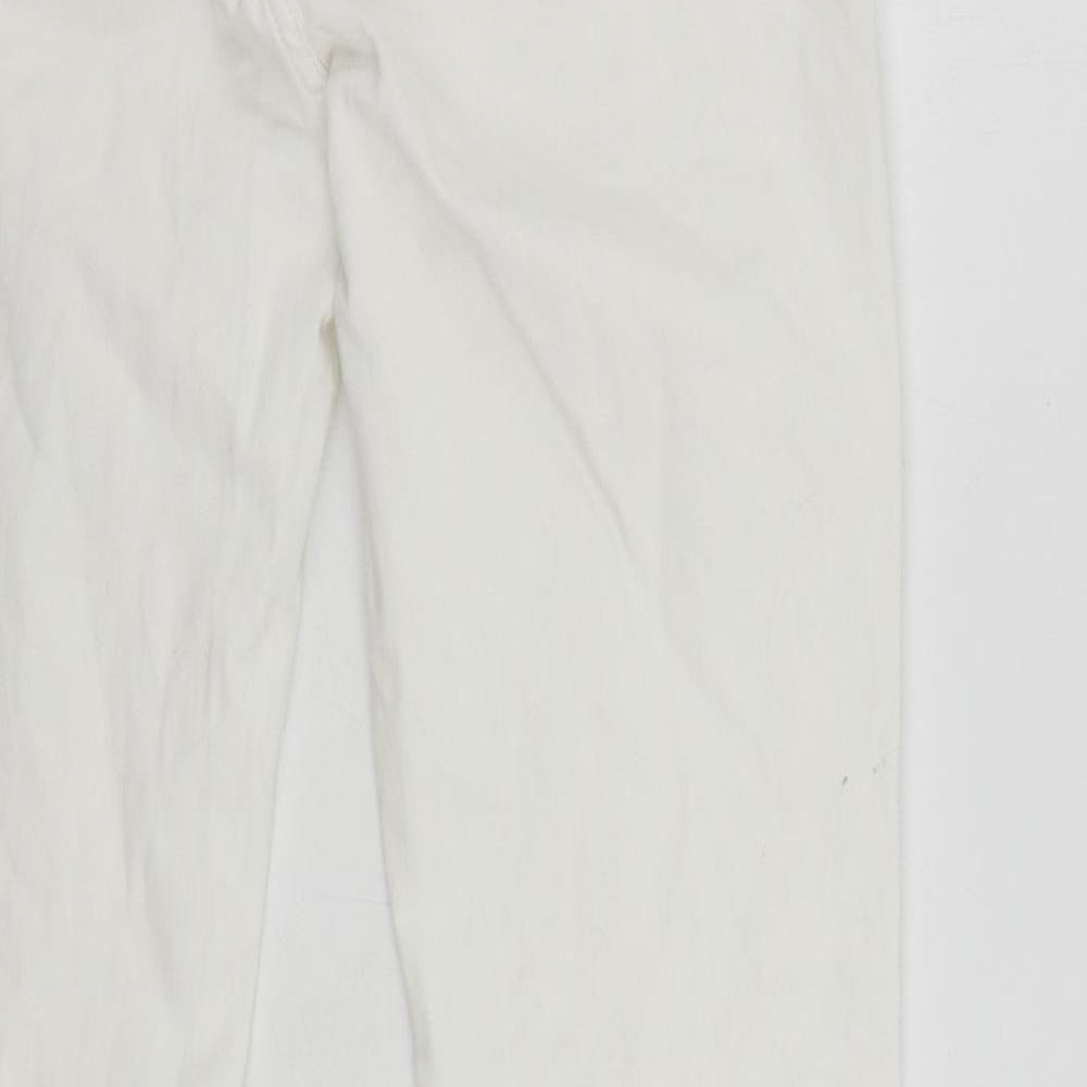 Boden Womens White Cotton Straight Jeans Size 12 L30 in Regular Zip