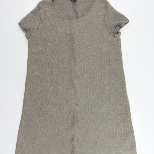 The White Company Womens Beige Wool Jumper Dress Size L Round Neck Pullover - Vintage