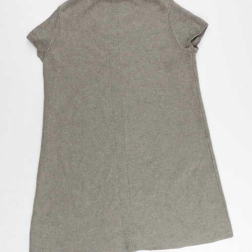 The White Company Womens Beige Wool Jumper Dress Size L Round Neck Pullover - Vintage