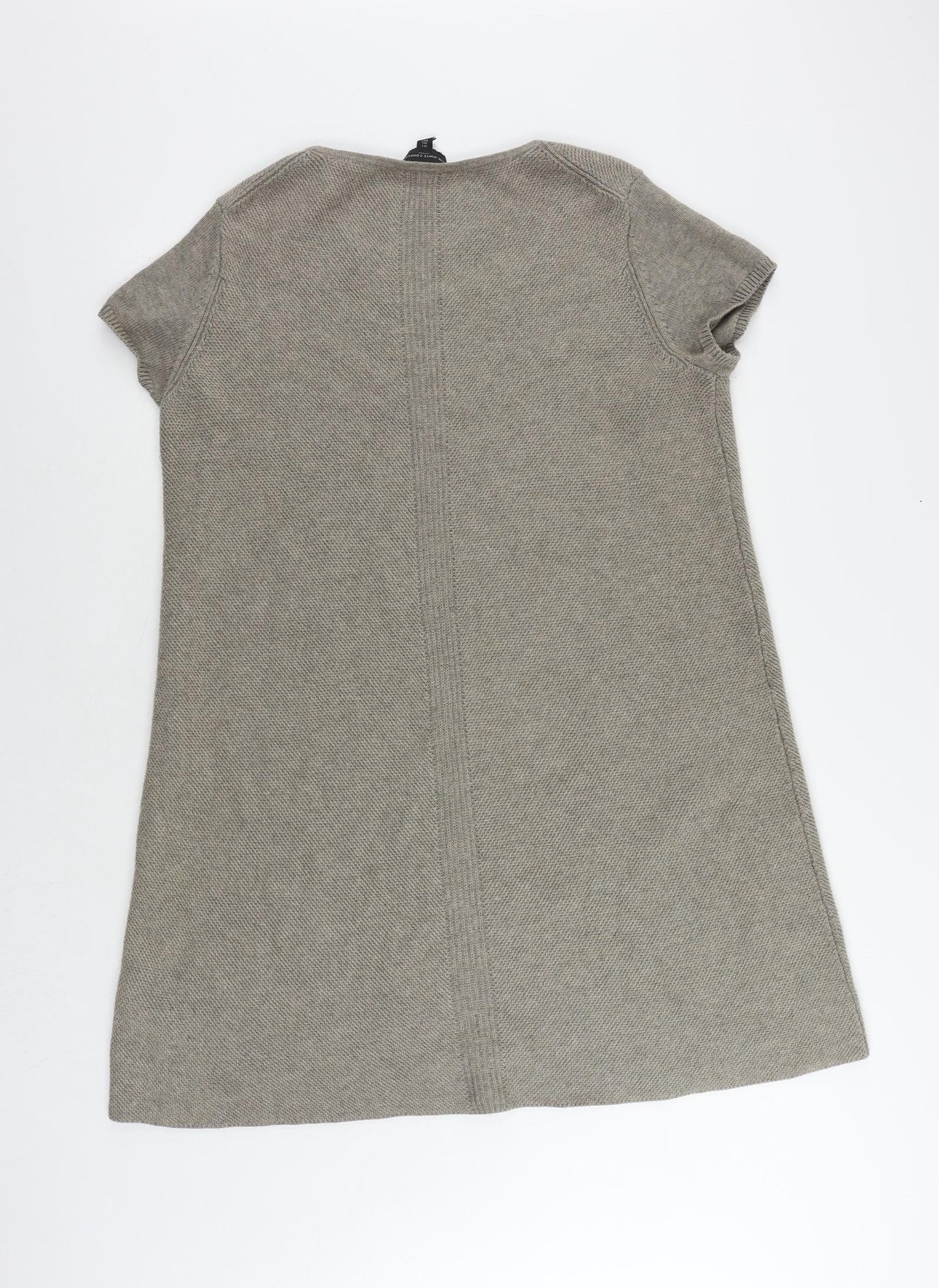 The White Company Womens Beige Wool Jumper Dress Size L Round Neck Pullover - Vintage