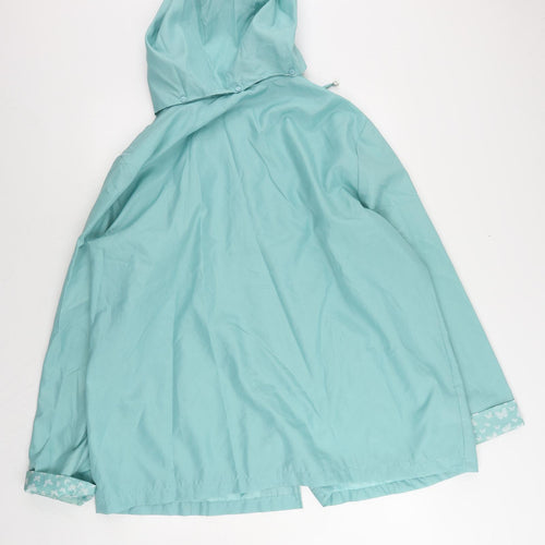 Anne de Lancay Womens Green Pea Coat Coat Size XL Button - Lightweight