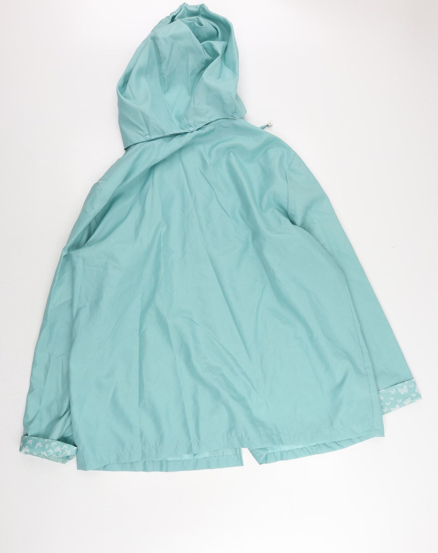 Anne de Lancay Womens Green Pea Coat Coat Size XL Button - Lightweight