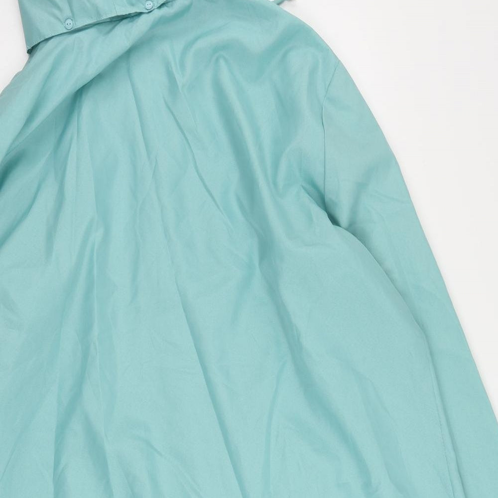 Anne de Lancay Womens Green Pea Coat Coat Size XL Button - Lightweight