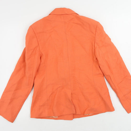 Autograph Womens Orange Jacket Blazer Size 14 Button