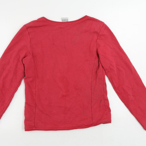 adidas Womens Pink Cotton Pullover Sweatshirt Size 12 Pullover - Logo