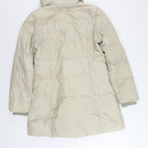 Ellen Tracy Womens Beige Quilted Coat Size L Zip
