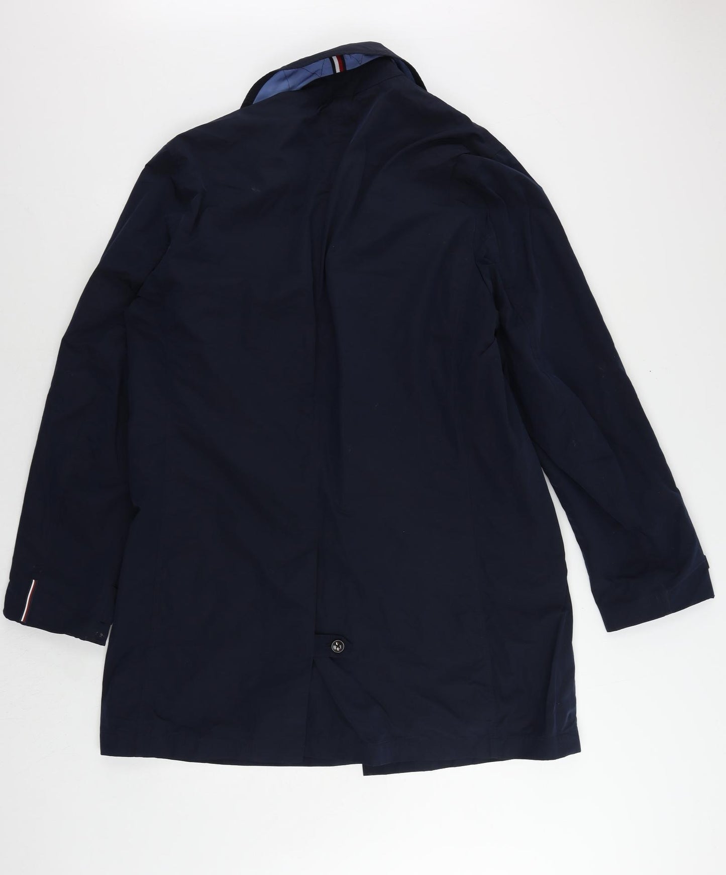 Tommy Hilfiger Mens Blue Rain Coat Coat Size L Button