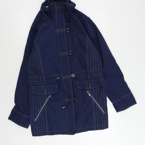 Atlas Womens Blue Pea Coat Coat Size 14 Zip - Vintage