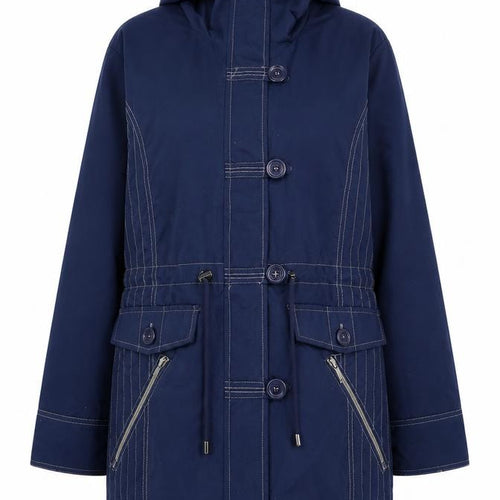 Atlas Womens Blue Pea Coat Coat Size 14 Zip - Vintage