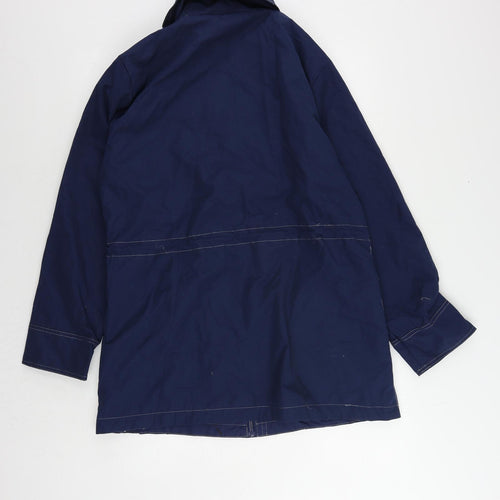 Atlas Womens Blue Pea Coat Coat Size 14 Zip - Vintage