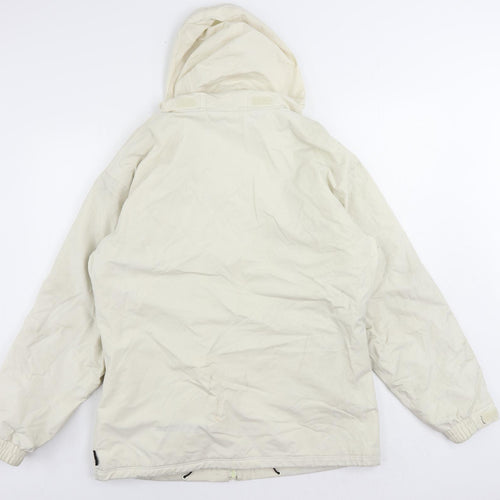 Trespass Mens Beige Windbreaker Jacket Size L Zip - Logo Hooded