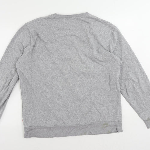 Levi's Mens Grey Cotton Pullover Sweatshirt Size L - Logo Vintage