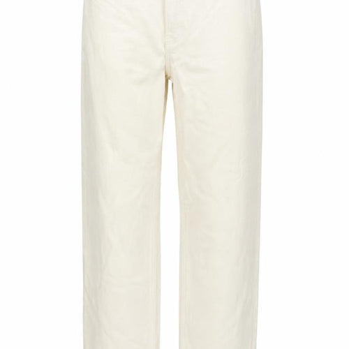 H&M Womens Ivory Cotton Straight Jeans Size 8 L29 in Regular Zip