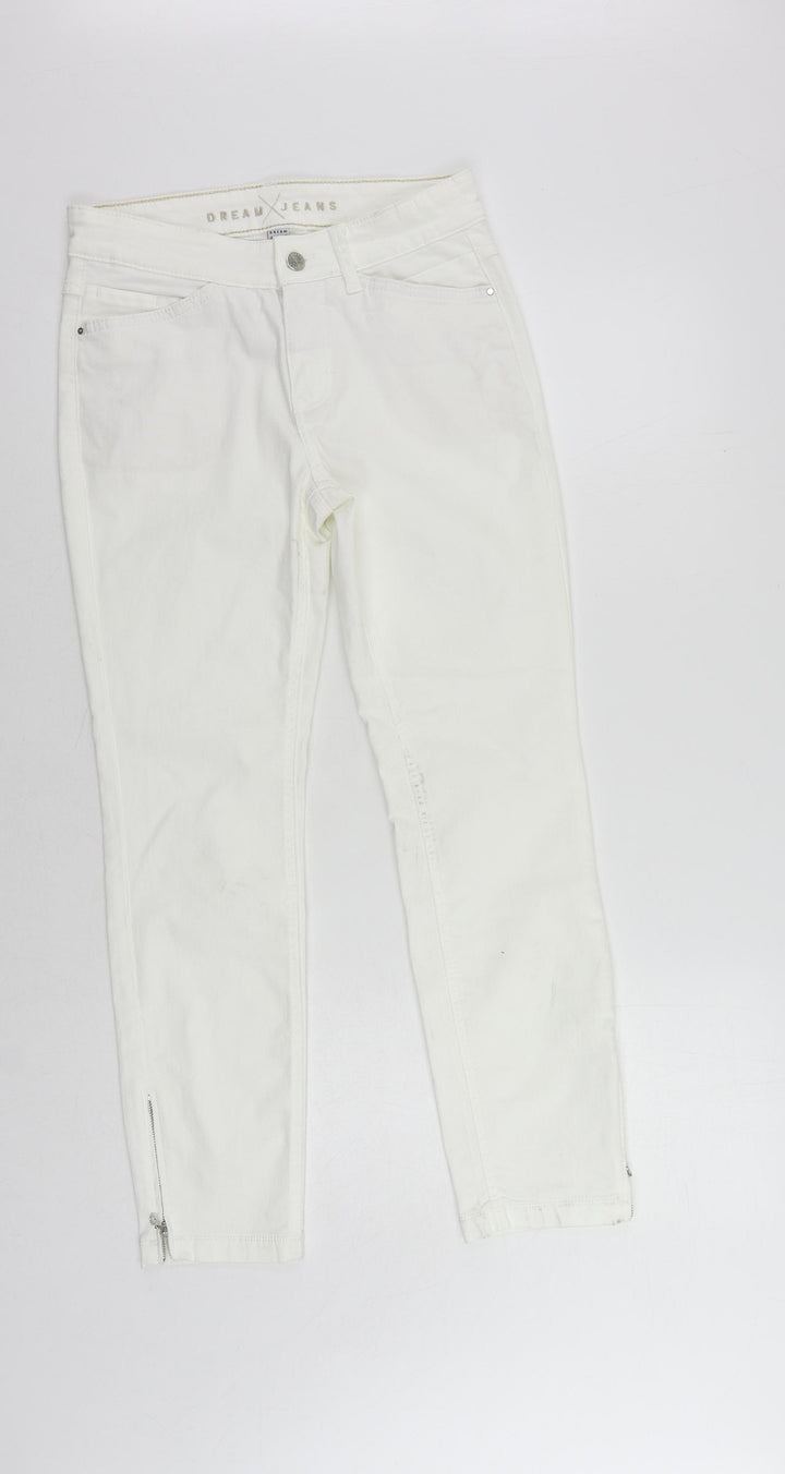 Dream Jeans Womens White Cotton Skinny Jeans Size 28 in L27 in Regular Zip - Ankle Zip