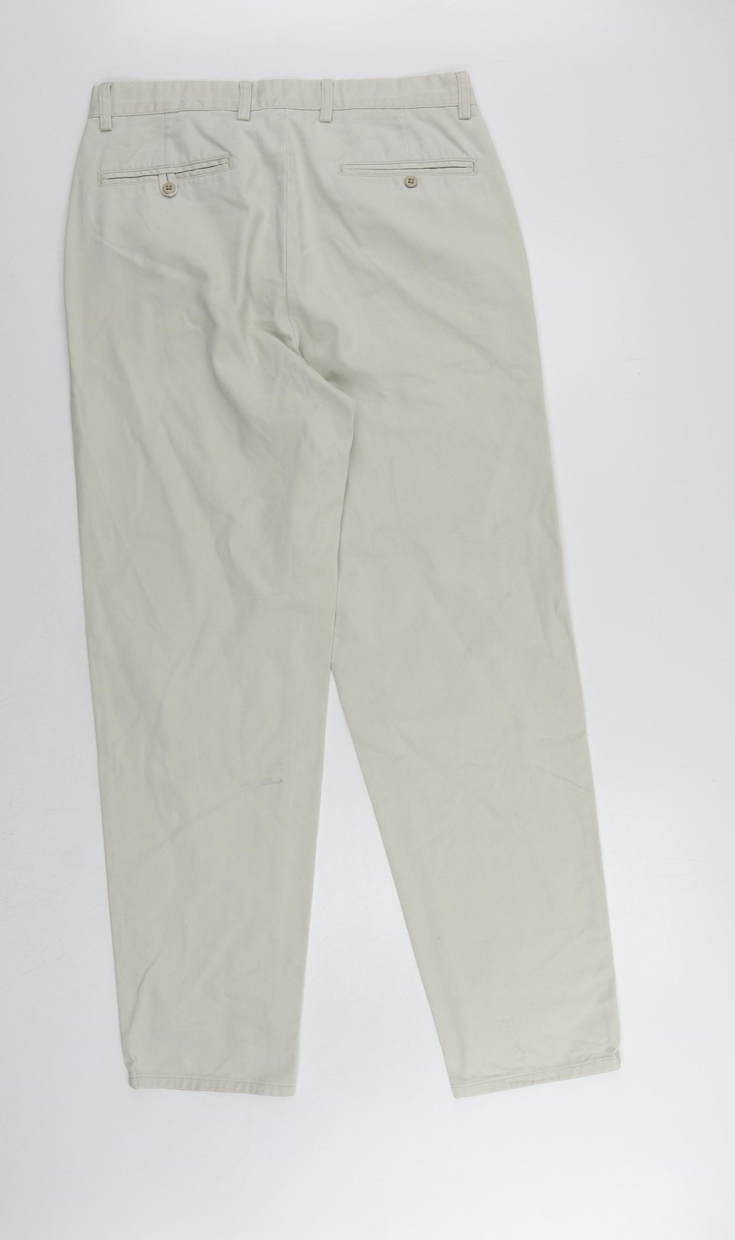 Gap Mens Beige Cotton Chino Trousers Size 34 in L32 in Regular Zip