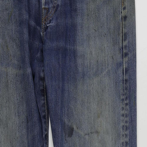 Levi's Mens Blue Cotton Straight Jeans Size 34 in L32 in Regular Button