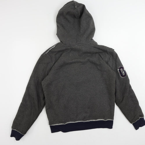 Lee Cooper Mens Grey Polyester Full Zip Hoodie Size S - Logo