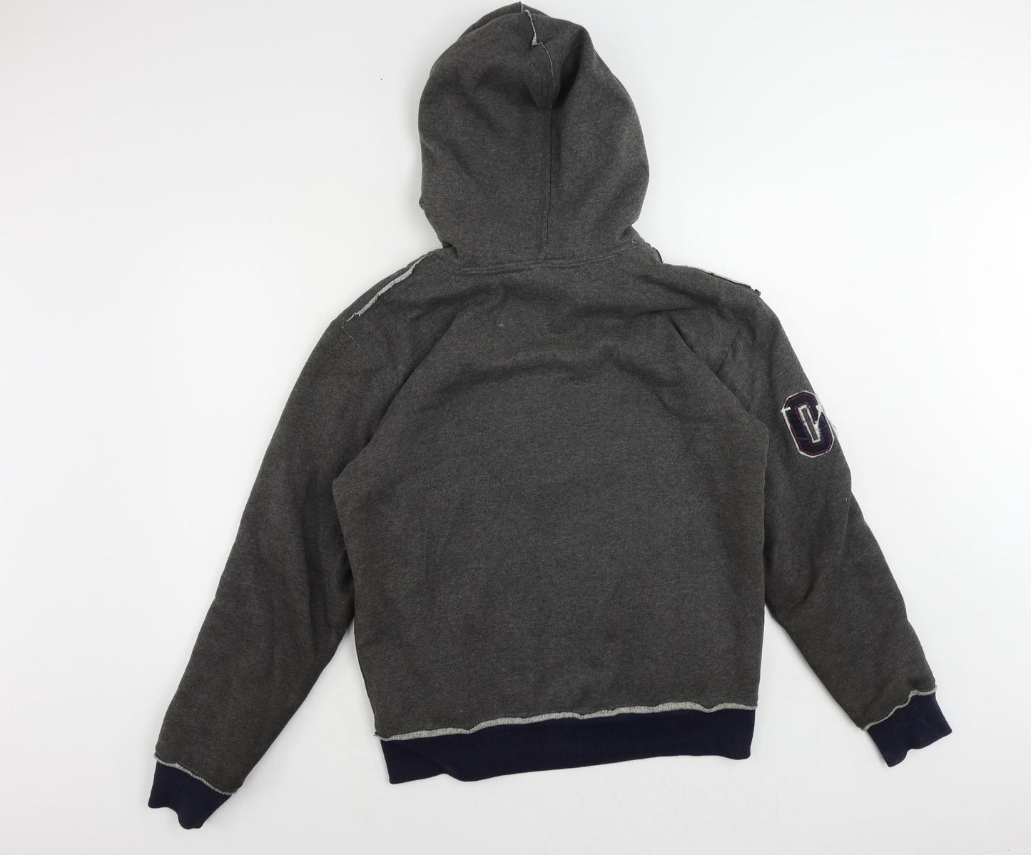 Lee Cooper Mens Grey Polyester Full Zip Hoodie Size S - Logo