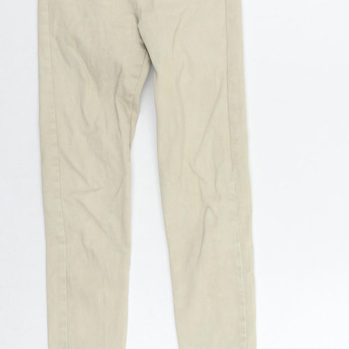 Bershka Womens Beige Cotton Skinny Jeans Size 4 L27 in Regular Zip