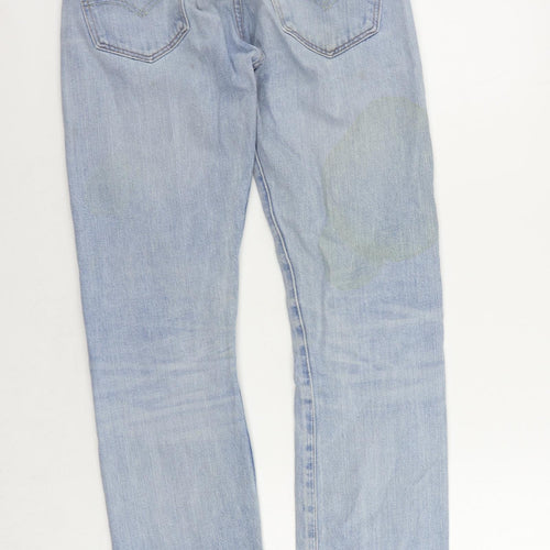 Levi's Mens Blue Cotton Straight Jeans Size 30 in L34 in Regular Button