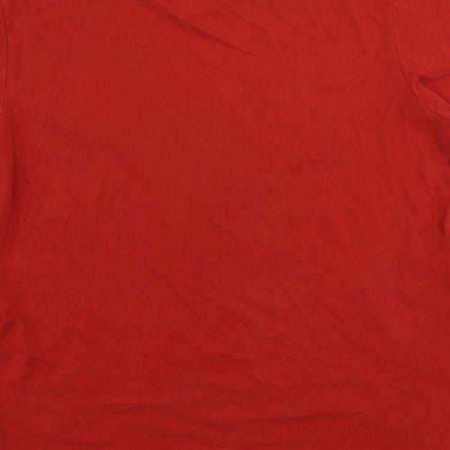 adidas Mens Red Cotton T-Shirt Size XL Crew Neck - Manchester United