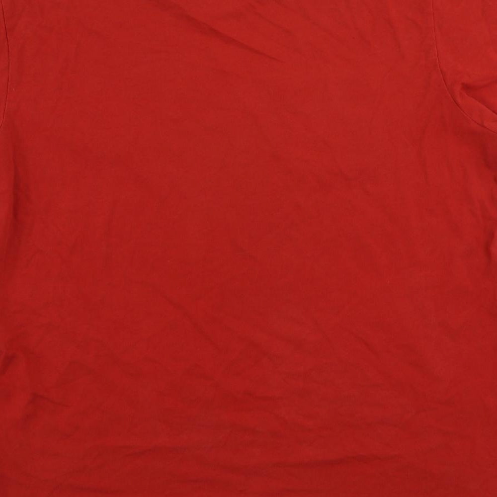 adidas Mens Red Cotton T-Shirt Size XL Crew Neck - Manchester United