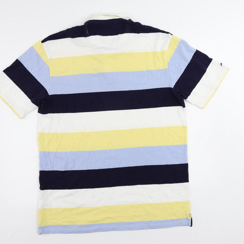 Canterbury Mens Multicoloured Striped Cotton Polo Size 2XL Collared Button - Vintage