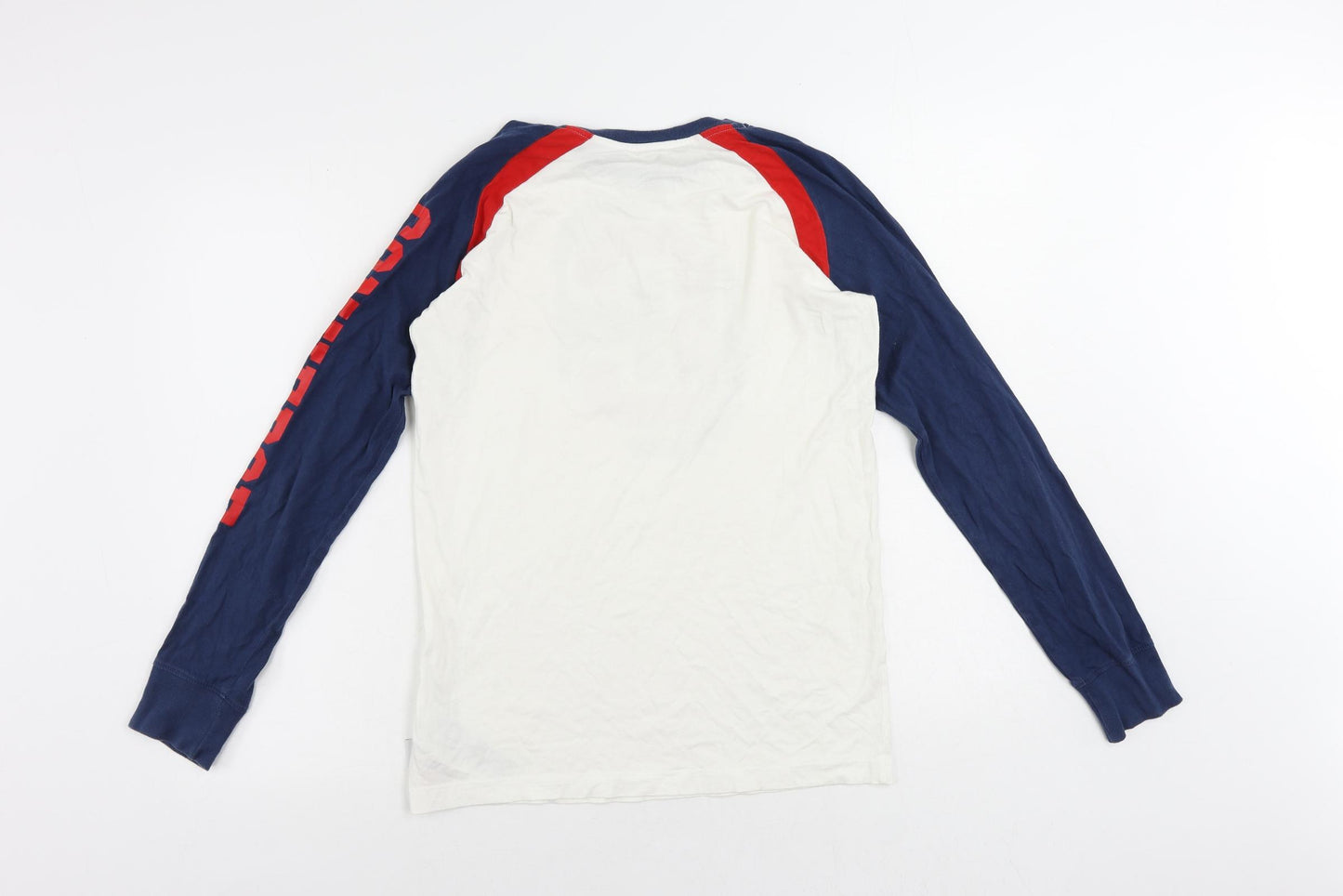 Converse Boys White Colourblock Cotton Pullover T-Shirt Size 13-14 Years Crew Neck Pullover - Logo Vintage