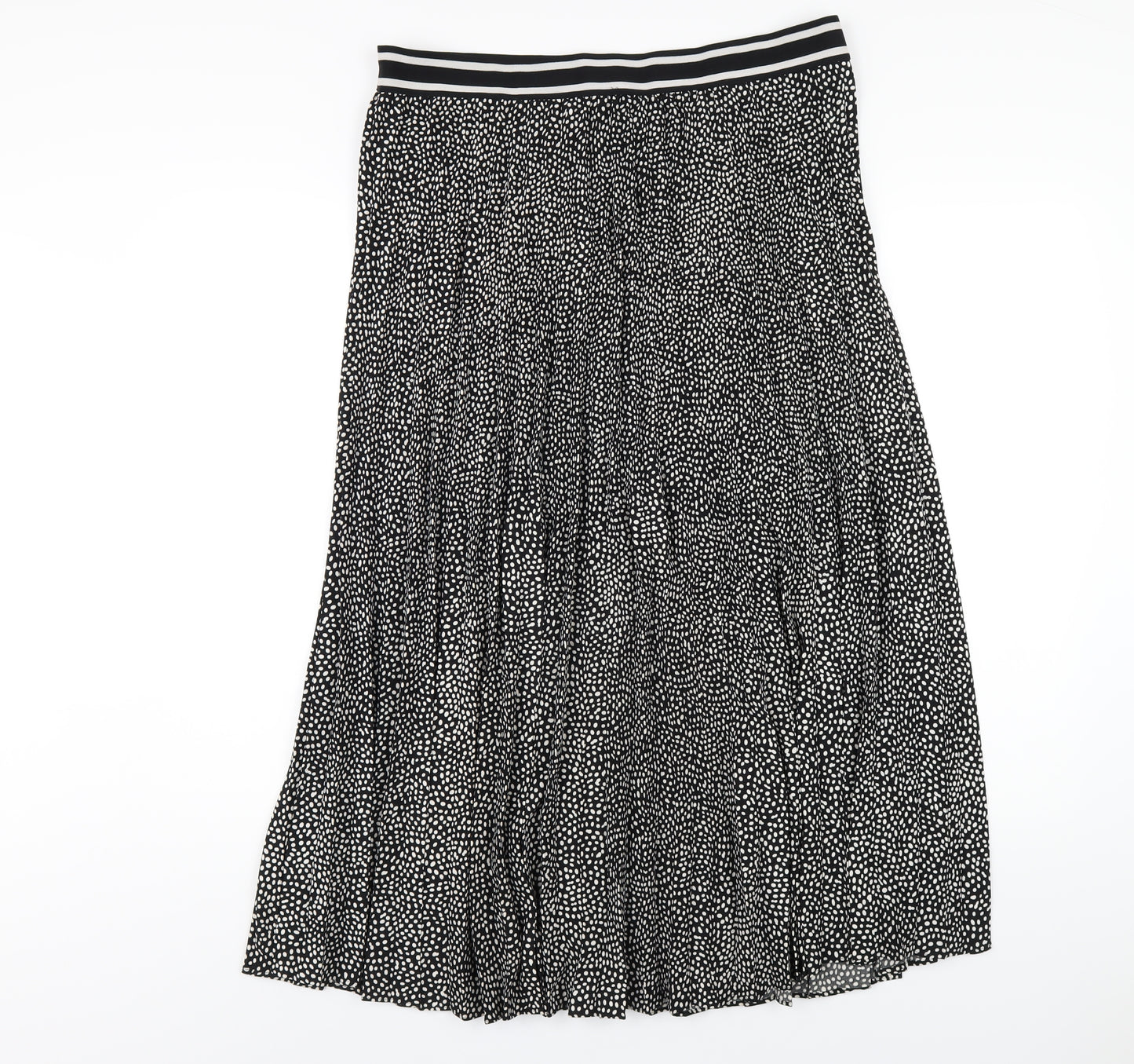 Joules Womens Black Polka Dot Polyester Pleated Skirt Size 16