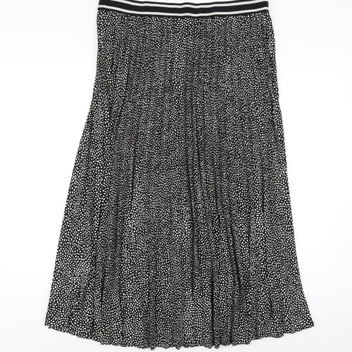 Joules Womens Black Polka Dot Polyester Pleated Skirt Size 16