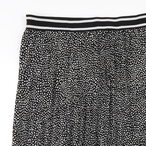 Joules Womens Black Polka Dot Polyester Pleated Skirt Size 16