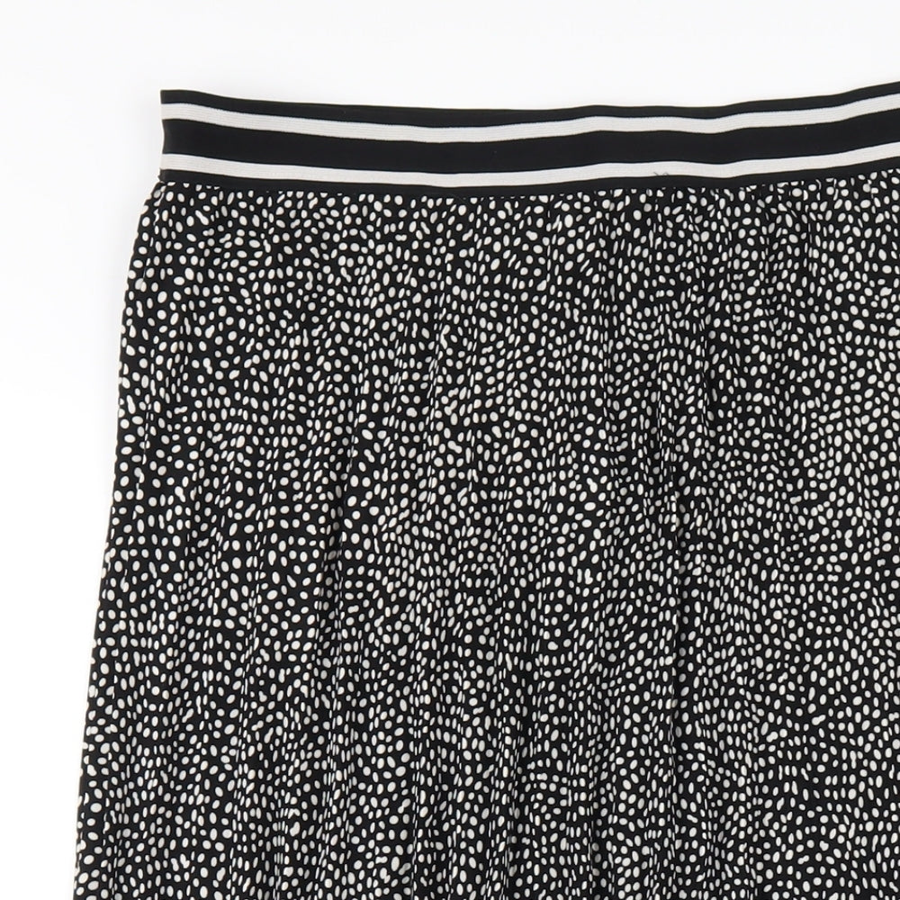 Joules Womens Black Polka Dot Polyester Pleated Skirt Size 16