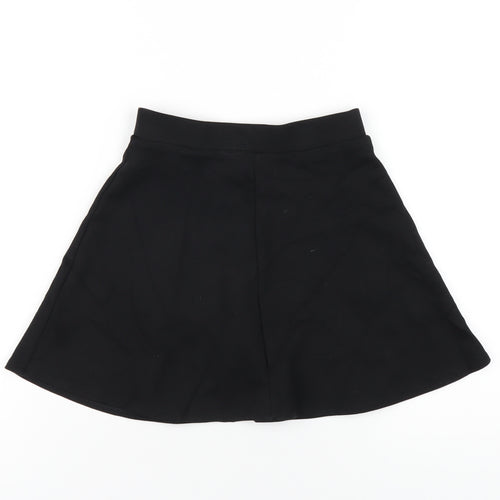 Marks and Spencer Girls Black Cotton A-Line Skirt Size 5-6 Years Regular Pull On