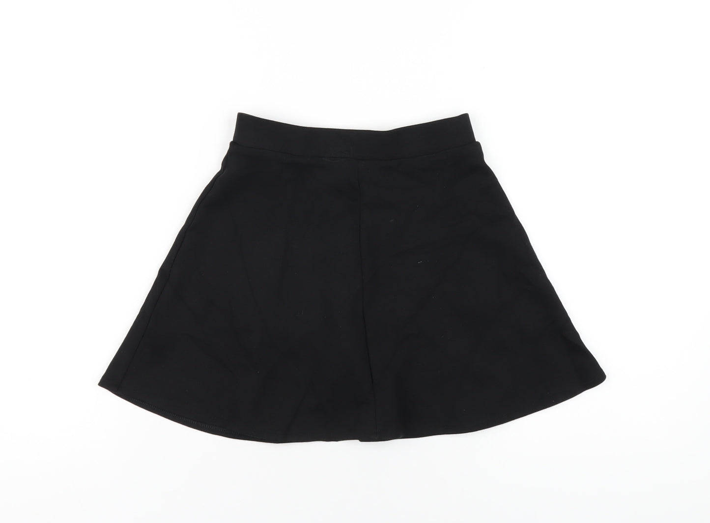 Marks and Spencer Girls Black Cotton A-Line Skirt Size 5-6 Years Regular Pull On