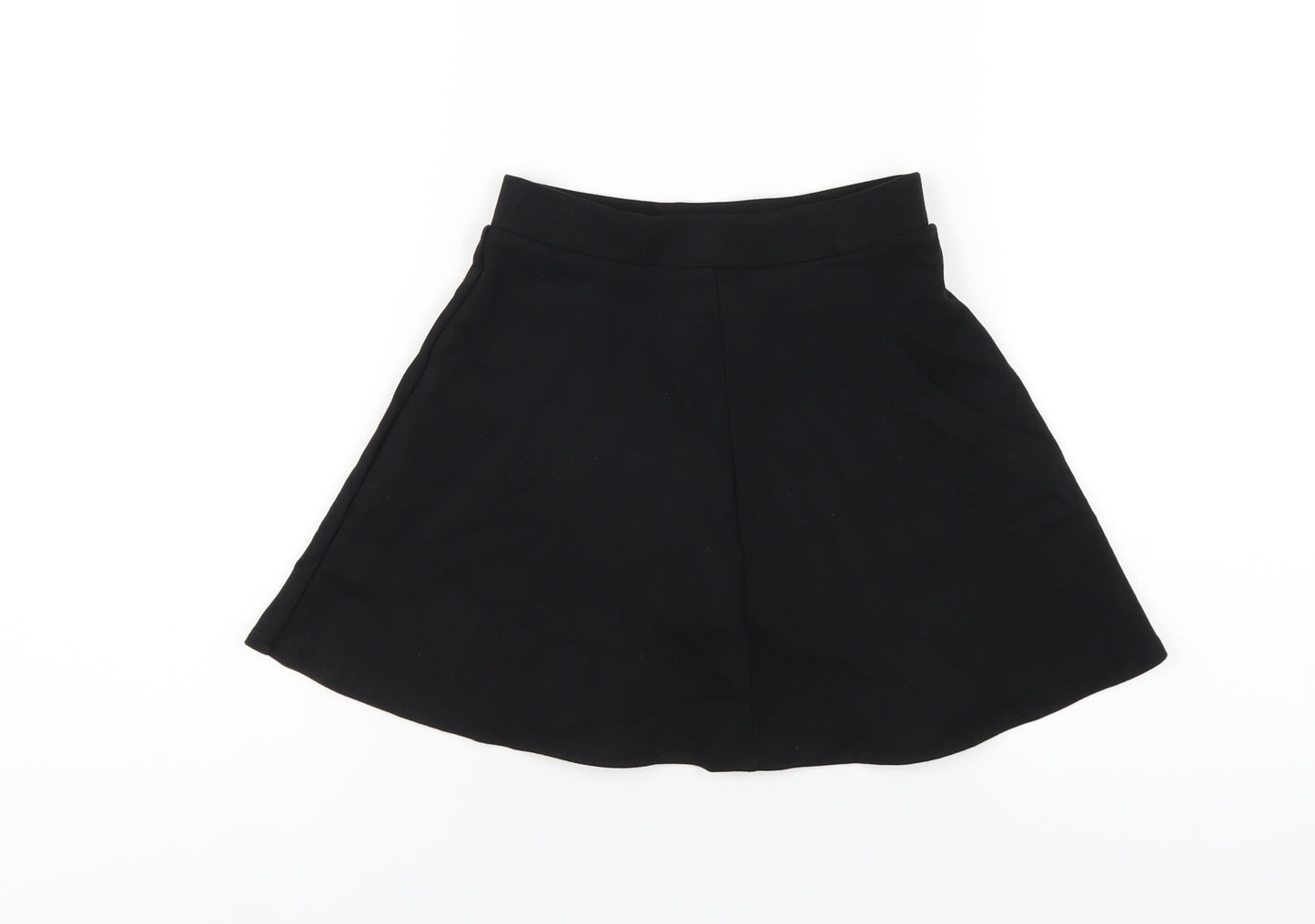 Marks and Spencer Girls Black Cotton A-Line Skirt Size 5-6 Years Regular Pull On