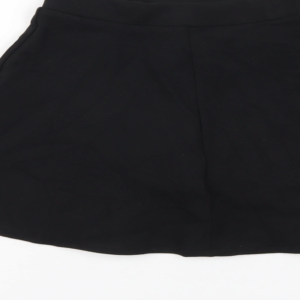 Marks and Spencer Girls Black Cotton A-Line Skirt Size 5-6 Years Regular Pull On