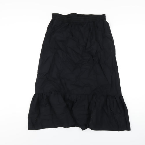 Marks and Spencer Womens Black Cotton A-Line Skirt Size 12