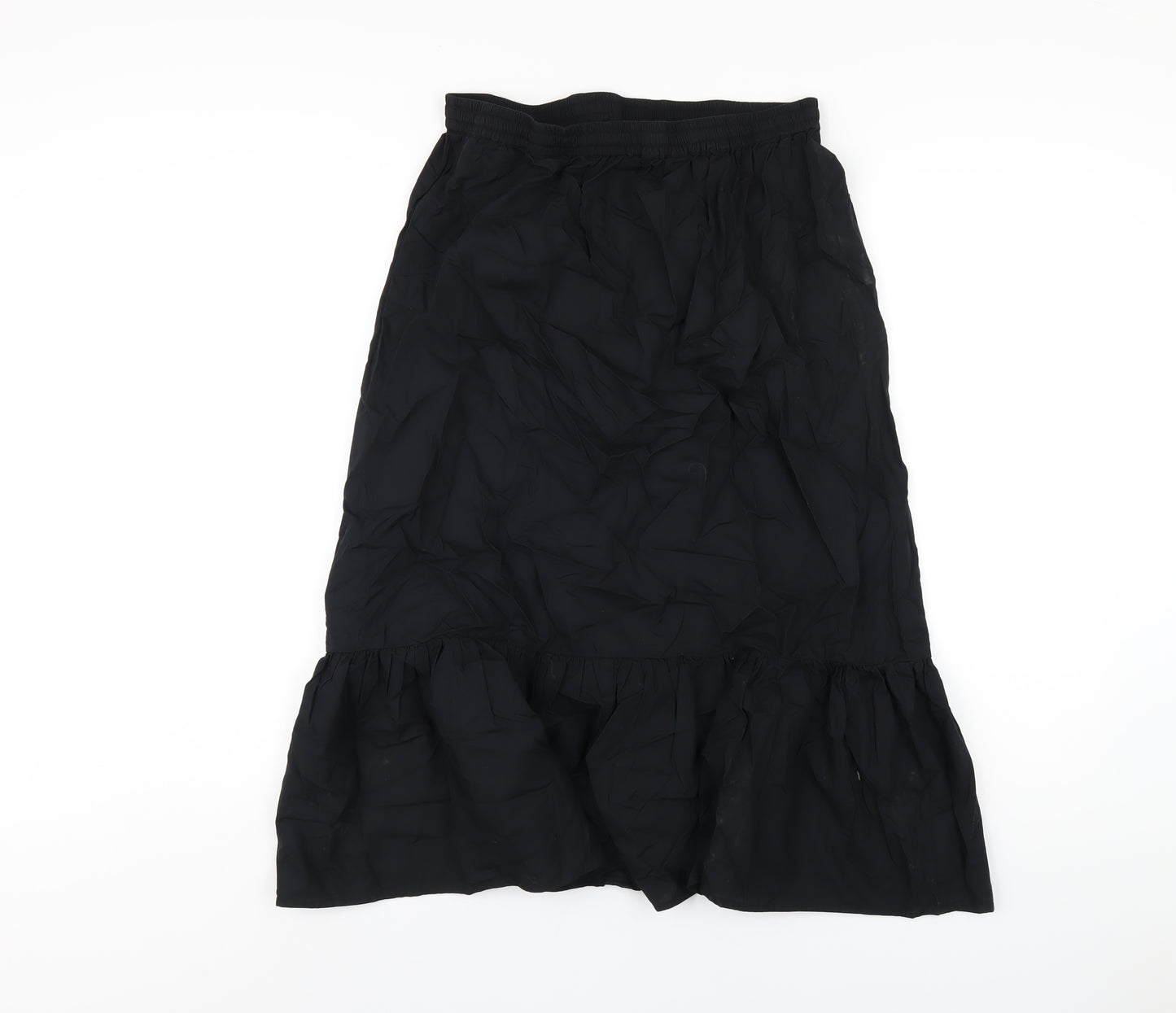 Marks and Spencer Womens Black Cotton A-Line Skirt Size 12