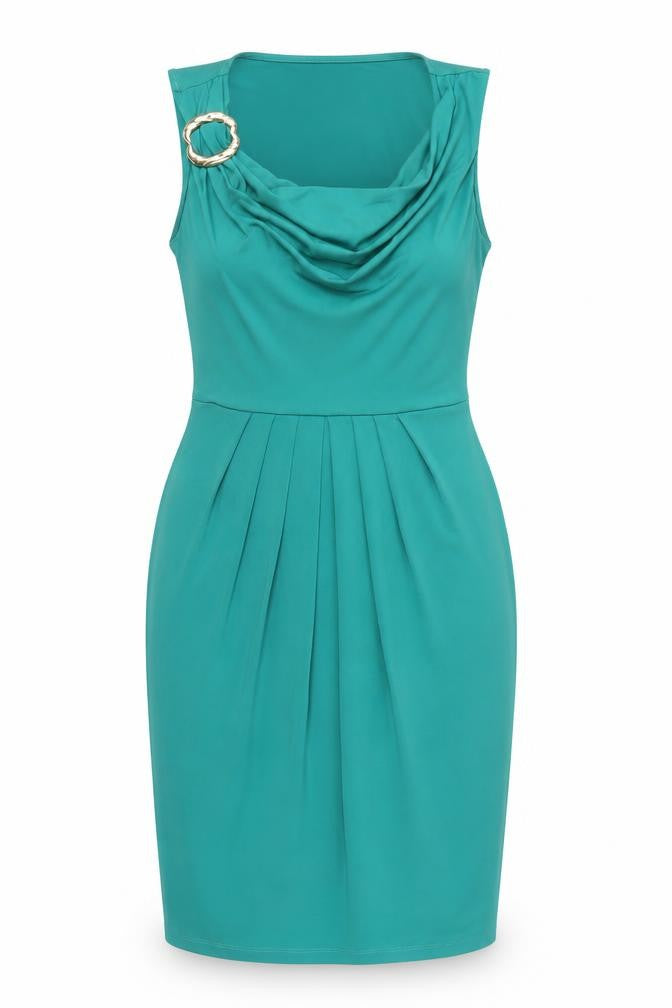 Julian MacDonald Womens Green Polyester Bodycon Size 12 Collared Pullover