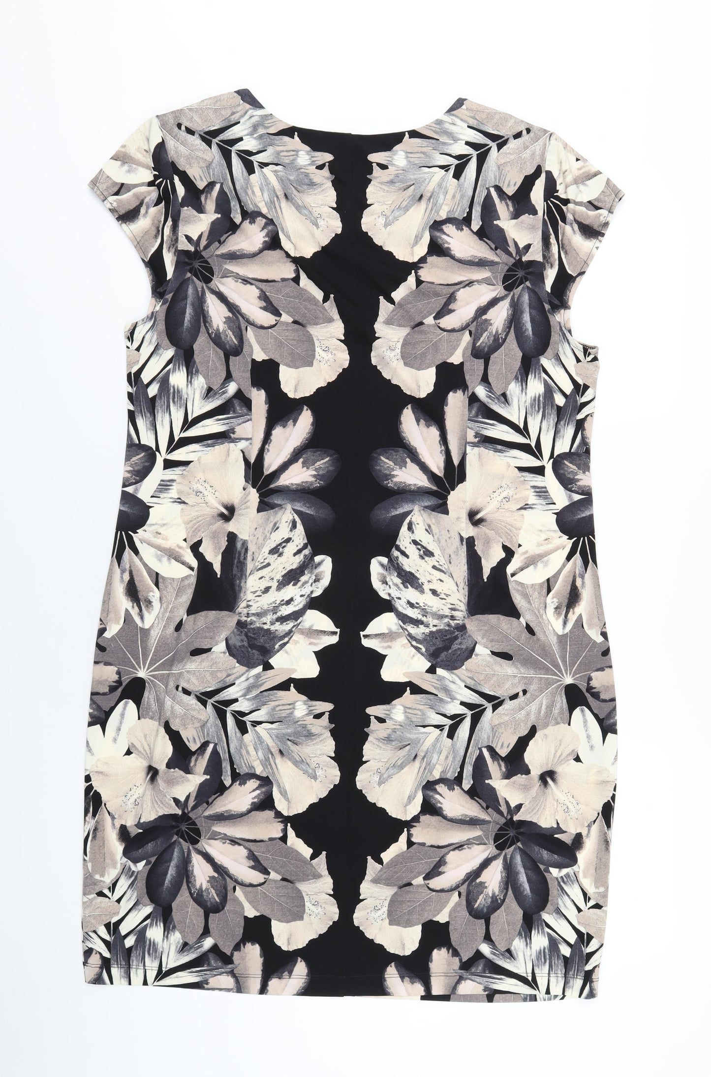 Wallis Womens Black Floral Polyester A-Line Size XL Off the Shoulder Pullover