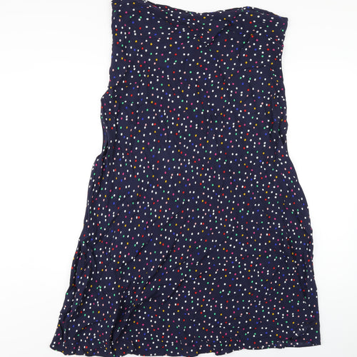 Joules Womens Blue Polka Dot Viscose A-Line Skirt Size 16 Zip