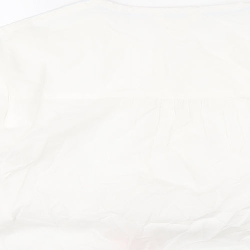 Per Una Womens White Cotton Basic T-Shirt Size 8 V-Neck