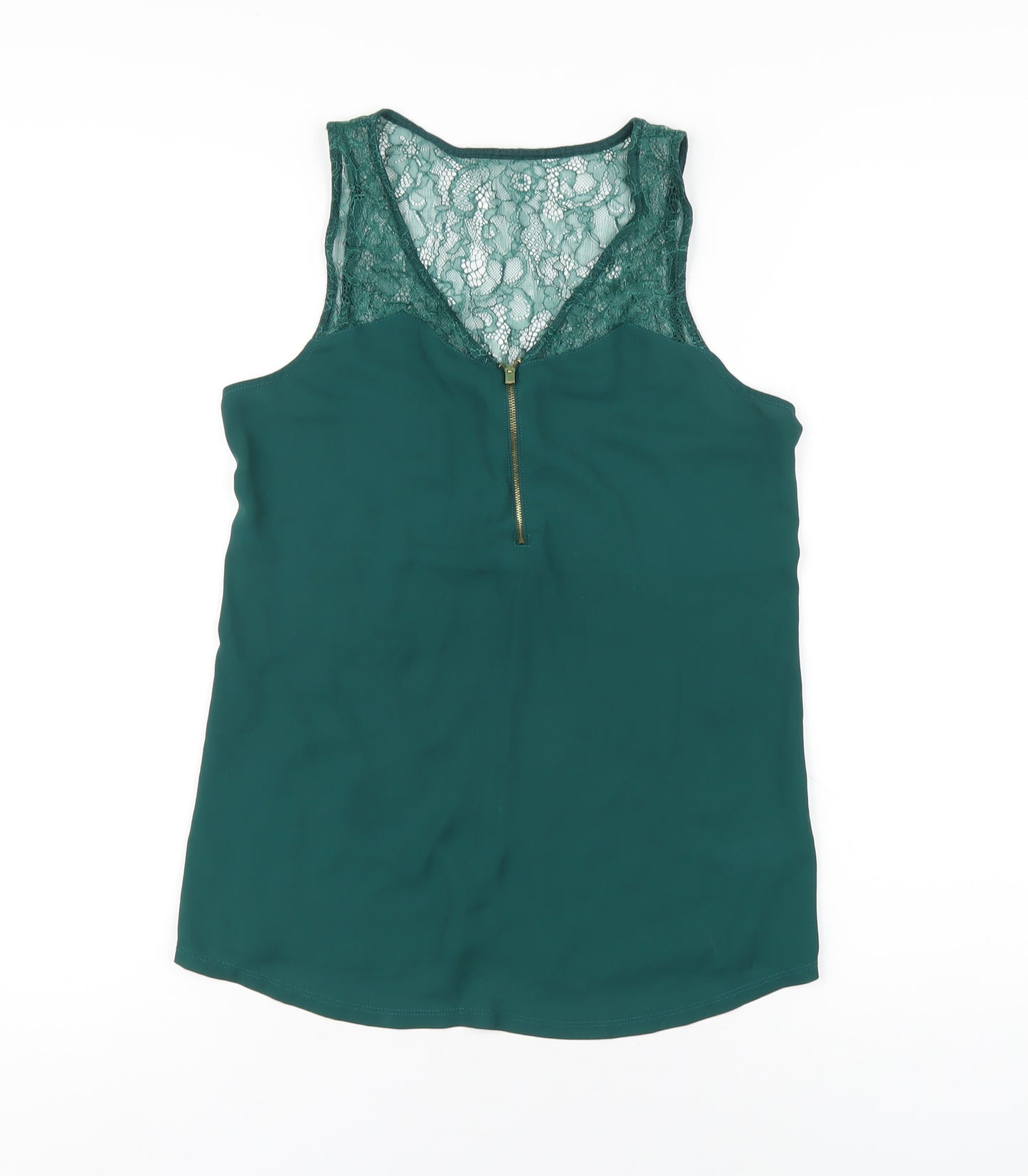 Express Womens Green Polyester Basic Tank Size S V-Neck