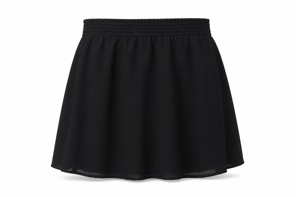 Front view of Only women’s black polyester a-line skirt, size UK 10
