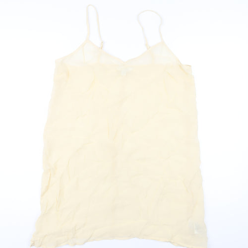 Marks and Spencer Womens Ivory Viscose Slip Dress Size 12 V-Neck Pullover
