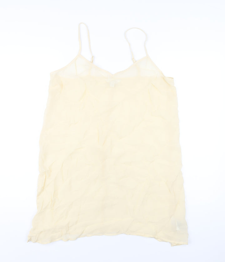 Marks and Spencer Womens Ivory Viscose Slip Dress Size 12 V-Neck Pullover